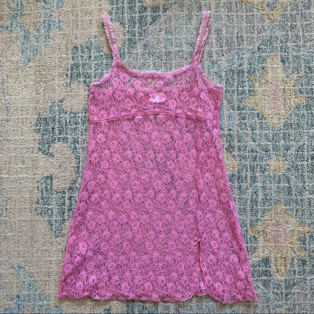 Vintage Pink Lace Babydoll Dress